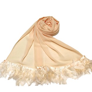 Feather hijabs in chiffon fabric - Light orange